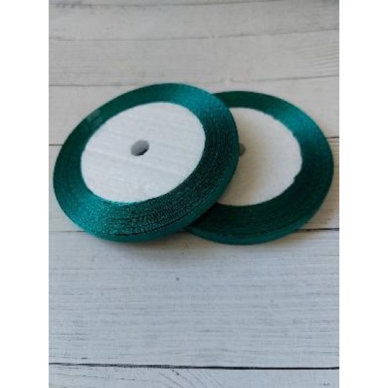 Лента атласная однотонная 0,6 см*25 ярдов цв. темно-бирюзовый 96, цена за катушку